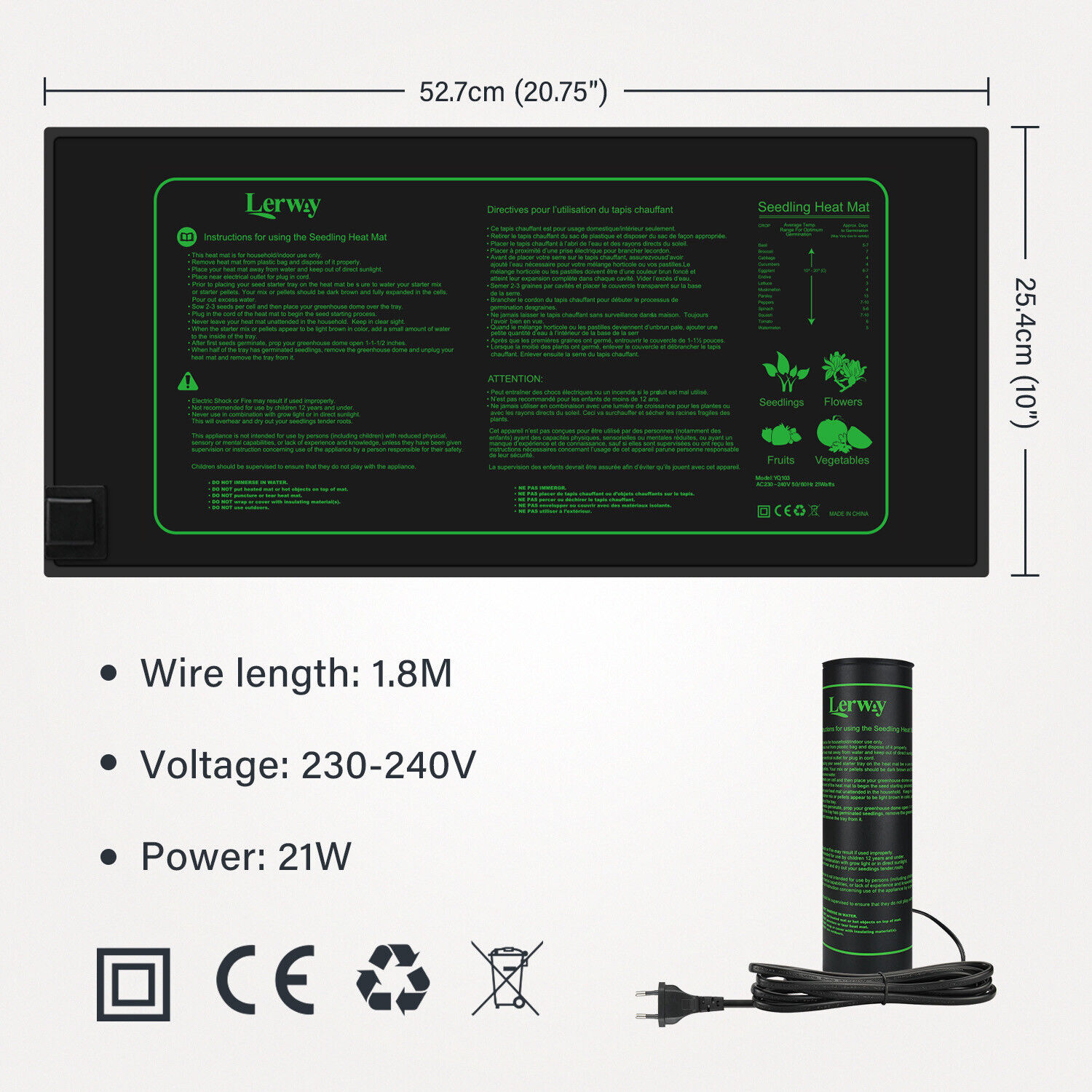 LERWAY 21W Seedling Heating Ma - Reptile Heating Mat review and price