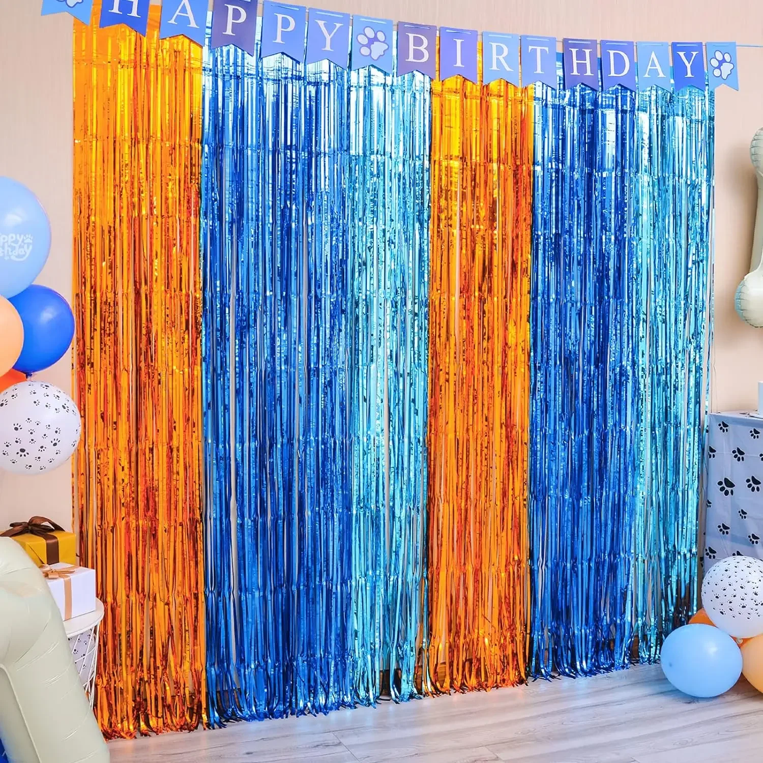 Orange Blue Dog Foil Fringe Cu - Pet Supplies App review and price