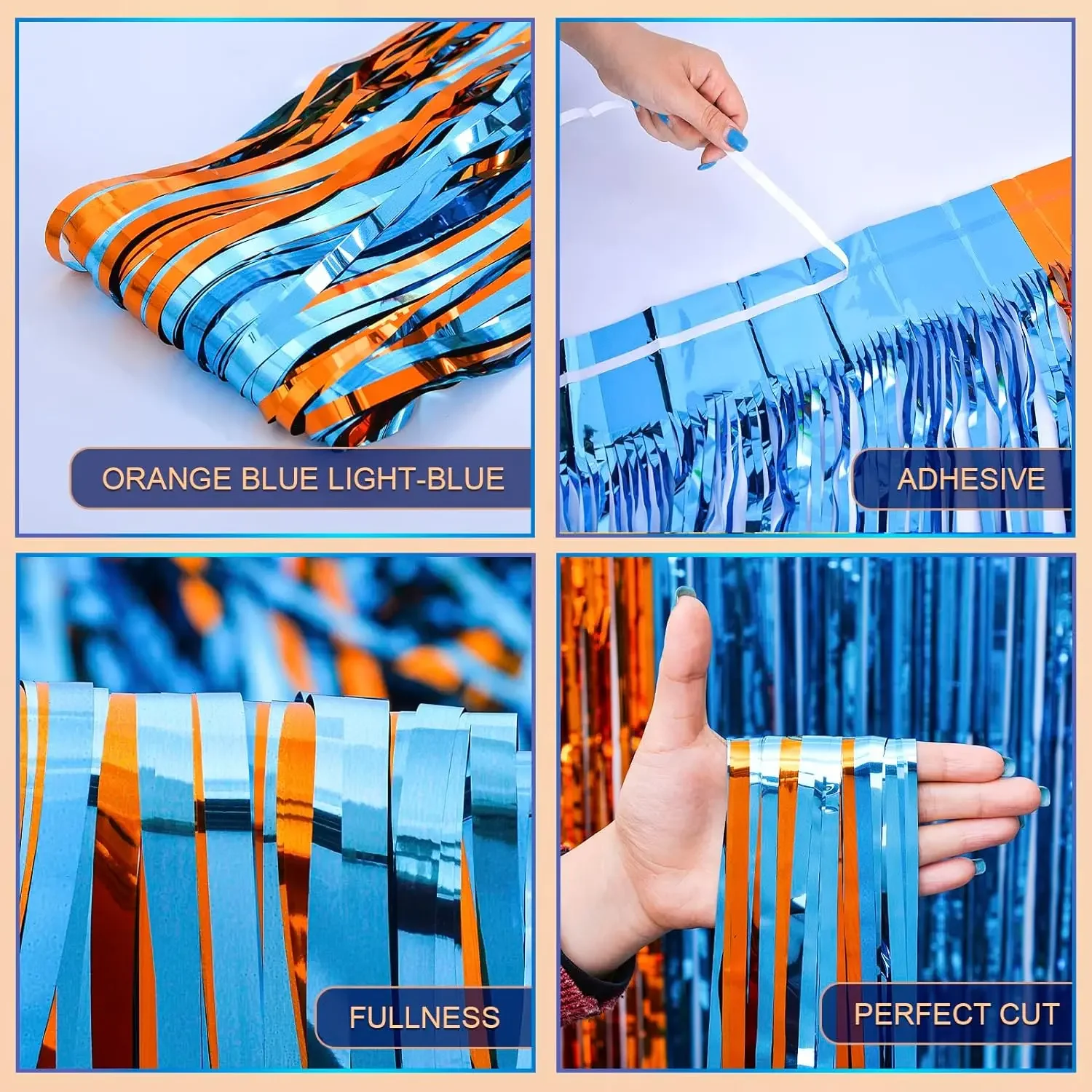 Orange Blue Dog Foil Fringe Cu - Pet Supplies App review and price